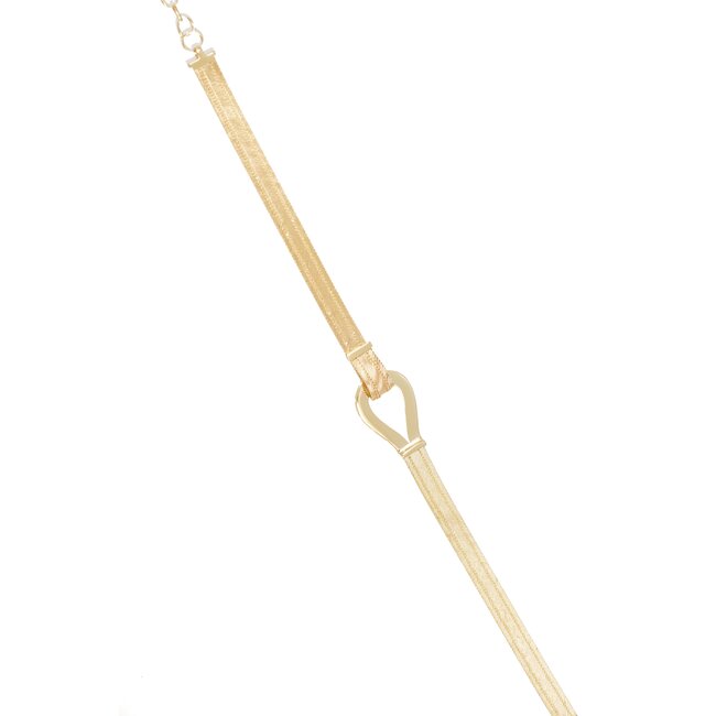 Luxe 14 karaat Hasır armband met moderne gouden sluiting