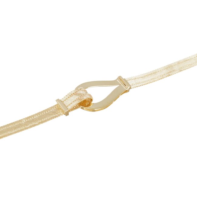 Luxe 14 karaat Hasır armband met moderne gouden sluiting