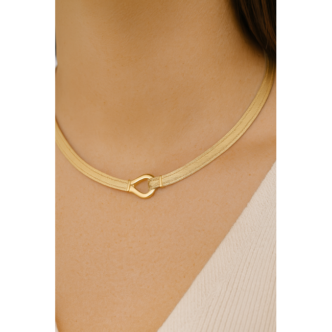 Elegante 14 karaat Hasır ketting met luxe druppelsluiting