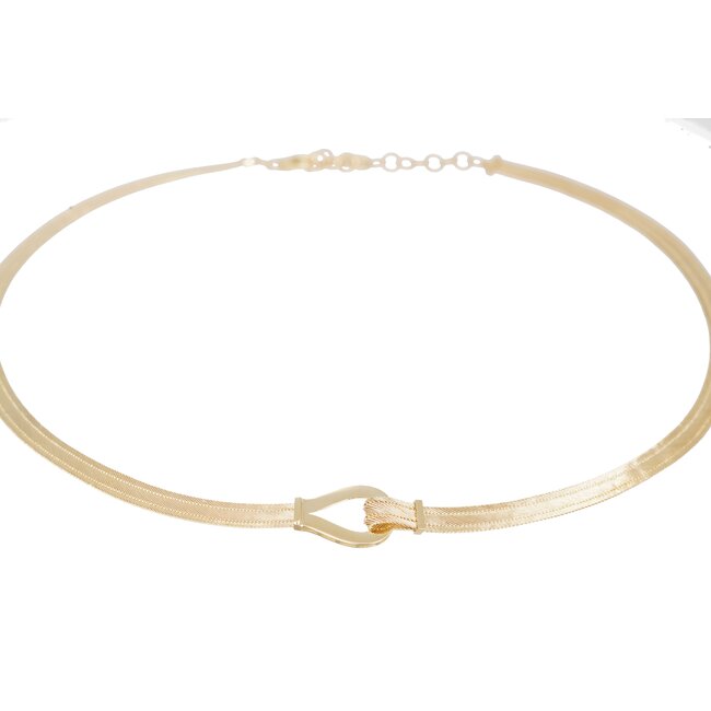 Elegante 14 karaat Hasır ketting met luxe druppelsluiting