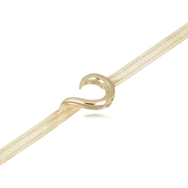 14k gouden Hasır armband met curve sluiting