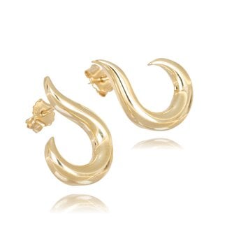 Gouden wave oorbellen