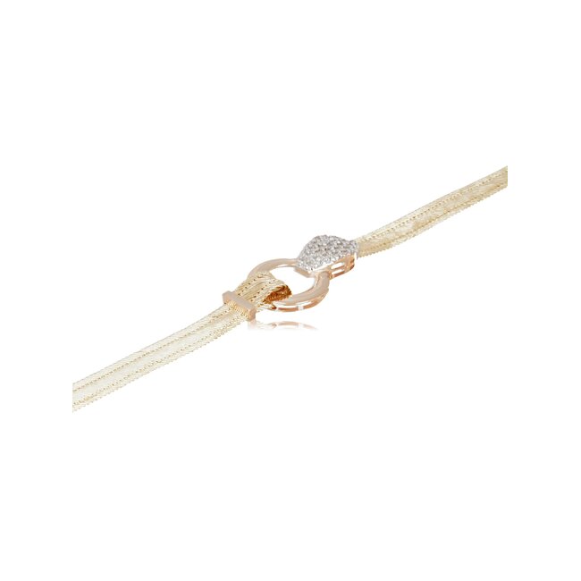 14k Hasır armband met roségoud middenstuk
