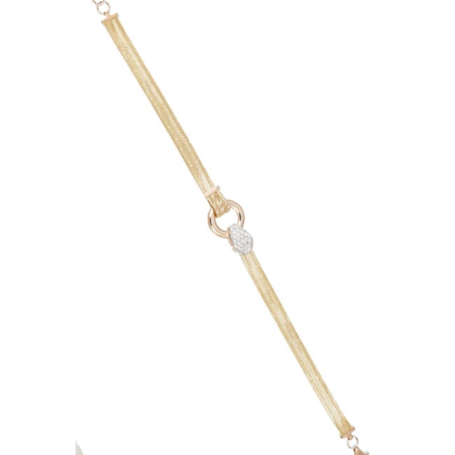 14k Hasır armband met roségoud middenstuk