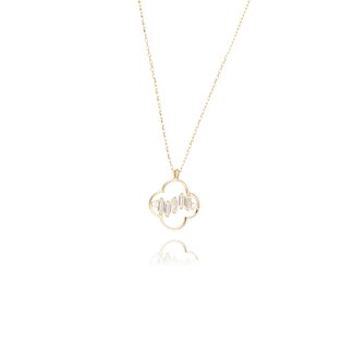Klaver Collier Baguette Zirkonia