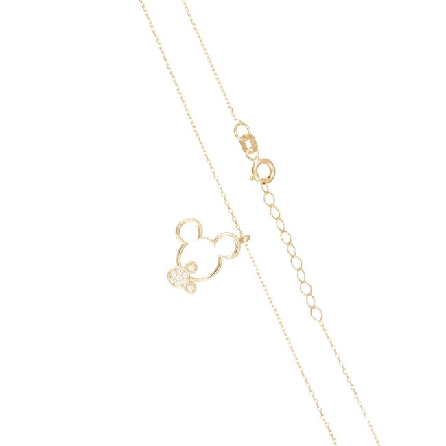 Speels 14 karaat gouden collier met Mickey-stijl hanger