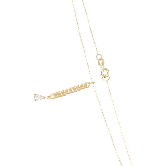 Modern 14 karaat gouden collier met gourmet hanger