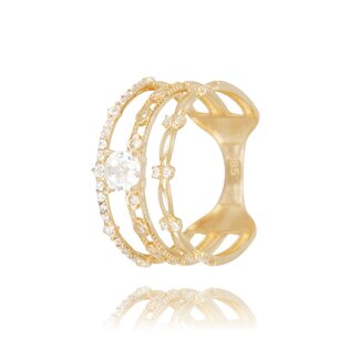 Meerrijige Zirkonia Ring