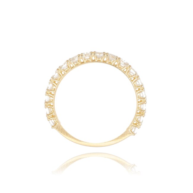 14 karaat gouden eternity ring met zirkonia