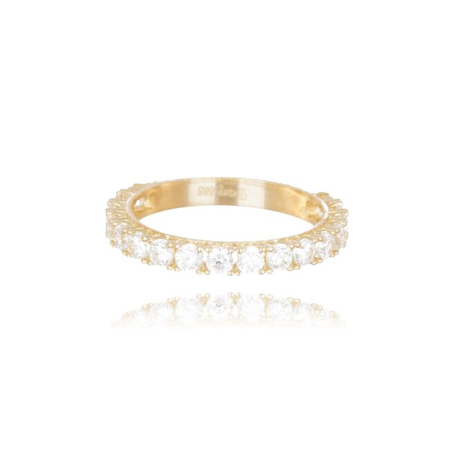 14 karaat gouden eternity ring met zirkonia