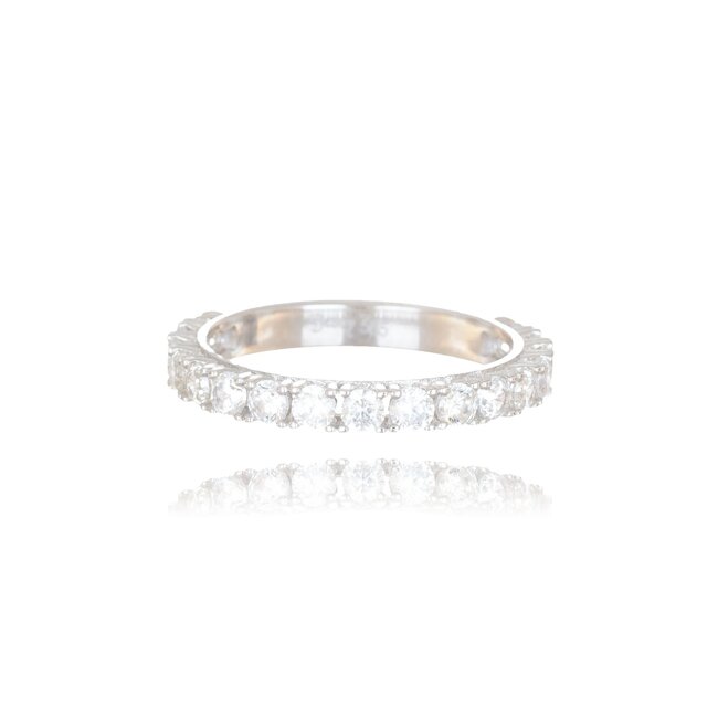 14 karaat witgouden eternity ring met zirkonia