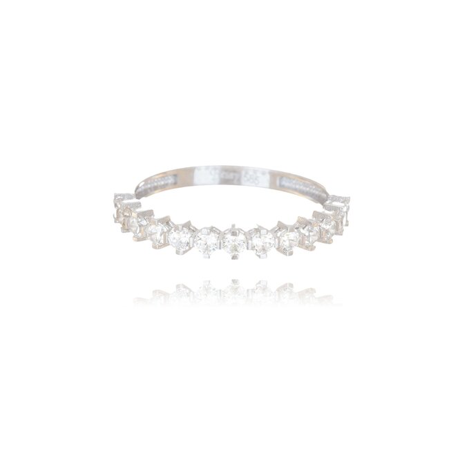 14 karaat witgouden half eternity ring met zirkonia