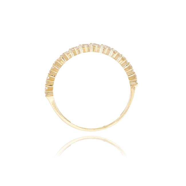 14 karaat gouden half eternity ring met zirkonia