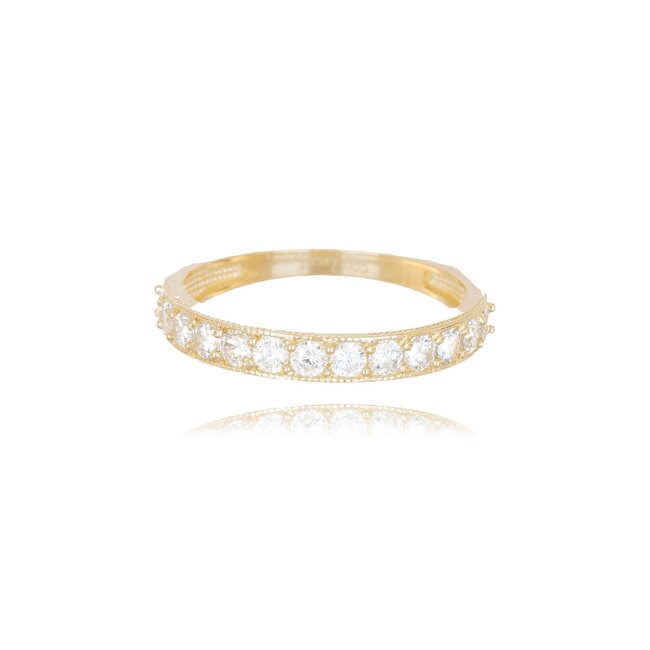 Gouden ring met verfijnde zirkonia rij
