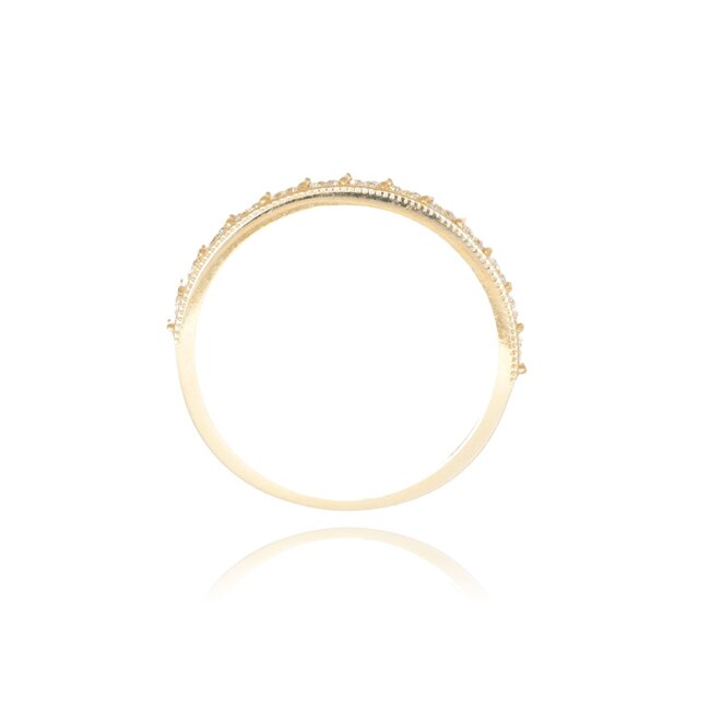 Gouden ring met verfijnde zirkonia rij