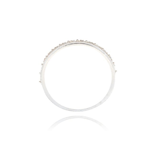 14 karaat witgouden ring met ronde zirkonia rij