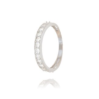 Witgouden Zirkonia Rij Ring