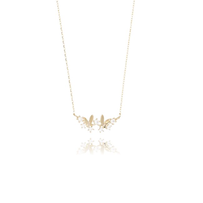 14 karaat gouden collier met vlinder design