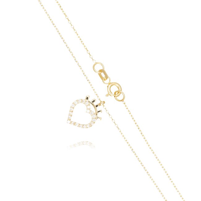 14 karaat gouden collier met open hart hanger