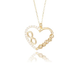 Gouden collier hart infinity hanger