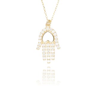 Gouden collier hamsa hand hanger