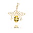 Gouden bij hanger met steentjes