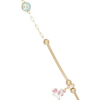 Gouden unicorn armband kind
