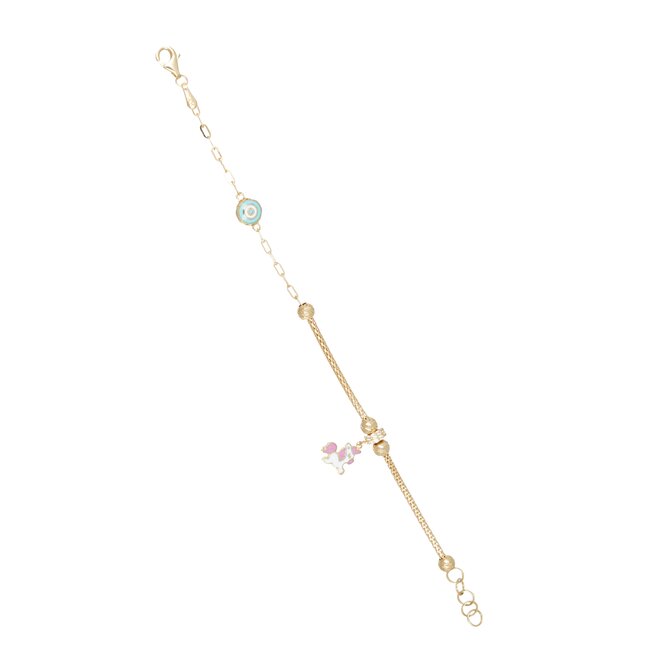 14 karaat kinderarmband met unicorn
