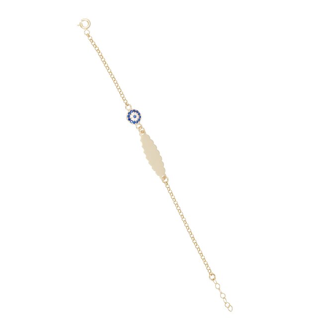 14 karaat gouden armband met blauw oogje