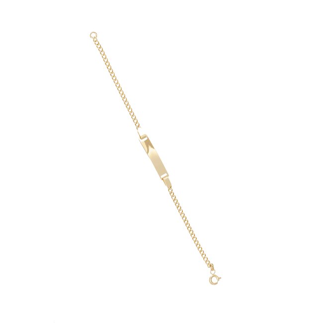 14 karaat gouden baby armband met naamplaatje