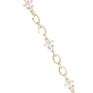 Gouden armband met vlindertjes