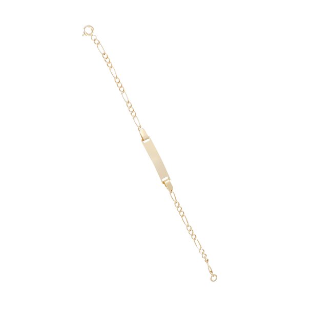 14 karaat gouden armband met naamplaatje van 20 mm om te graveren