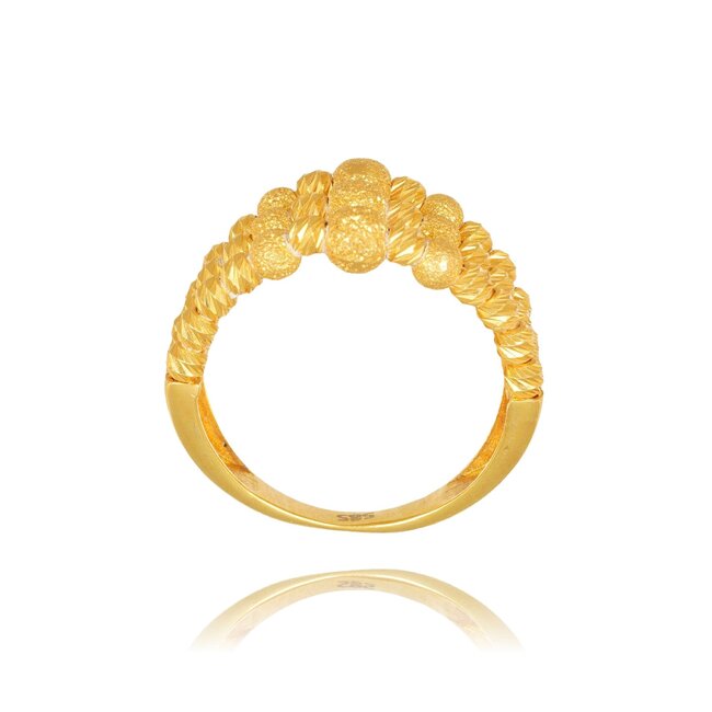 14k gouden ring met verschillende bolletjes