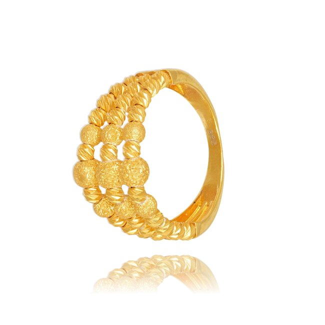 14k gouden ring met verschillende bolletjes