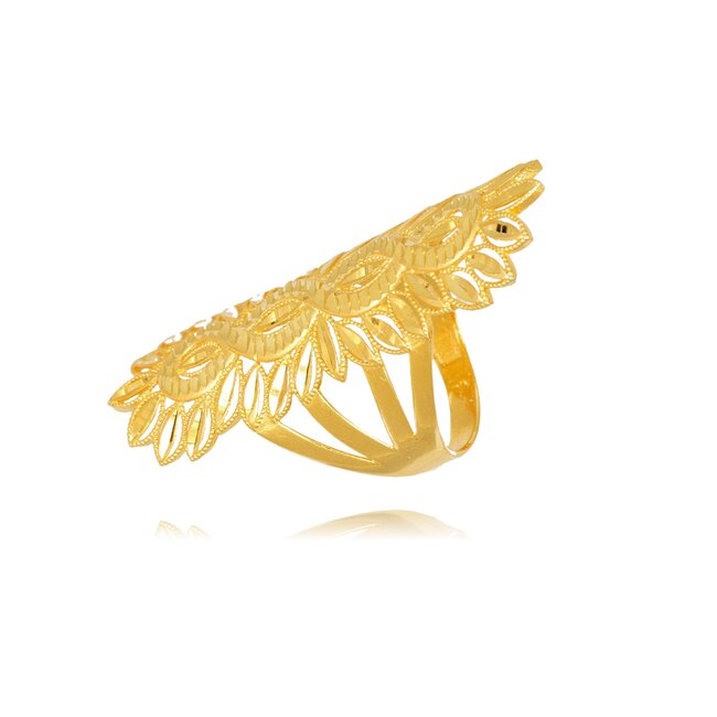 14 karaat gouden ring met opengewerkt design