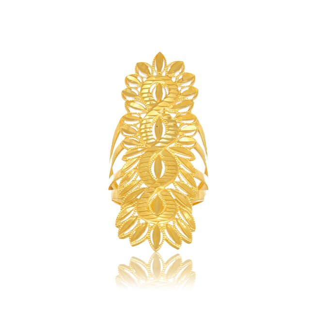 14 karaat gouden ring met opengewerkt design