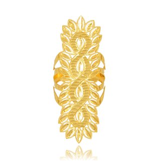 Brede gouden ring met open werk