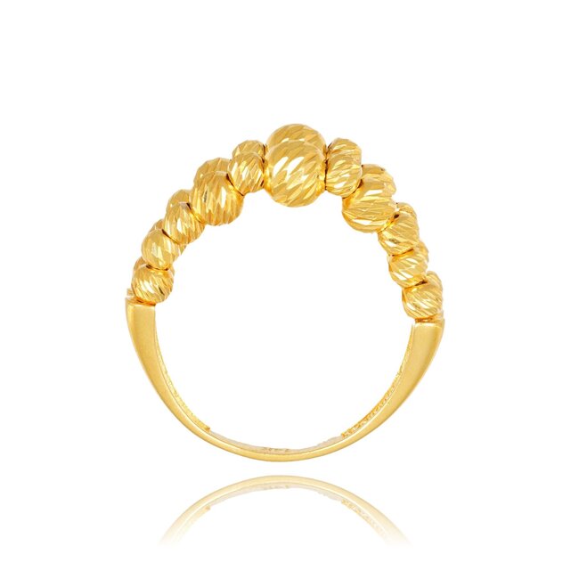 14 karaat gouden ring met meerdere bolletjes