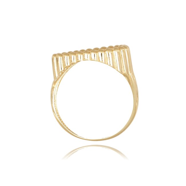14 karaat gouden ring met zirkonia steentjes