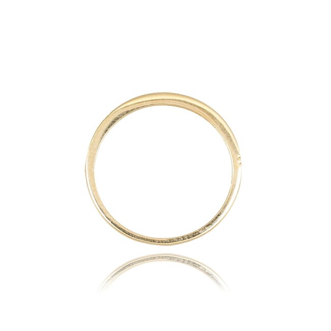 14 karaat gouden ring met een rij zirkonia