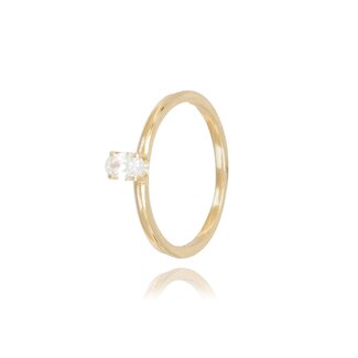 Gouden ring met ovale zirkonia