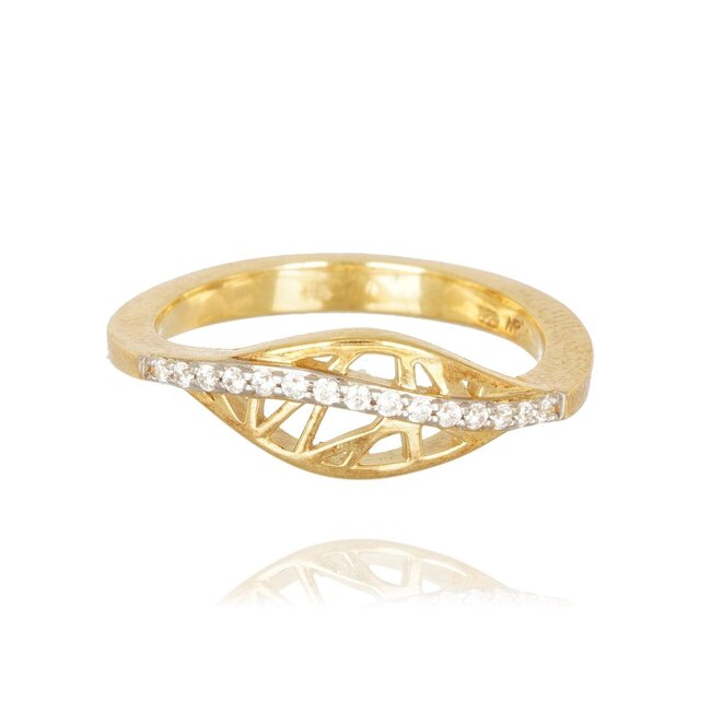 Elegante Opengewerkte Ring met Zirkonia
