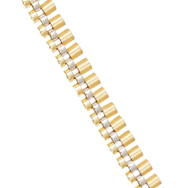 18 Karaat Tweekleurige Gouden Armband
