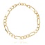 Goldmine Gouden Figaro Armband met Grove en Langwerpige Schakels