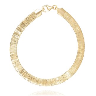 Goldmine Gouden Dicht Geweven Armband met Fijne Structuur