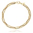 Goldmine Gouden Paperclip Armband met Rechthoekige Schakels