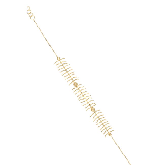 Goldmine 18 Karaat Gouden Armband met Bolletjes en Takjes