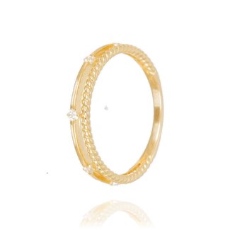 Gouden ring dames gedraaide band