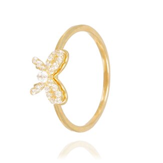 Gouden ring dames vlinder