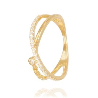 Gouden ring dames dubbele band